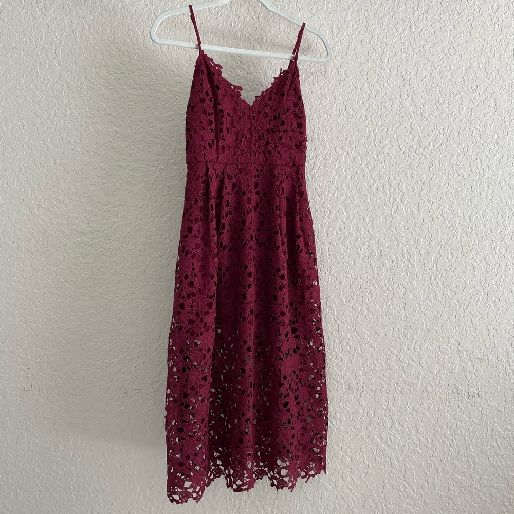 Astr A Line Lace Midi Dress